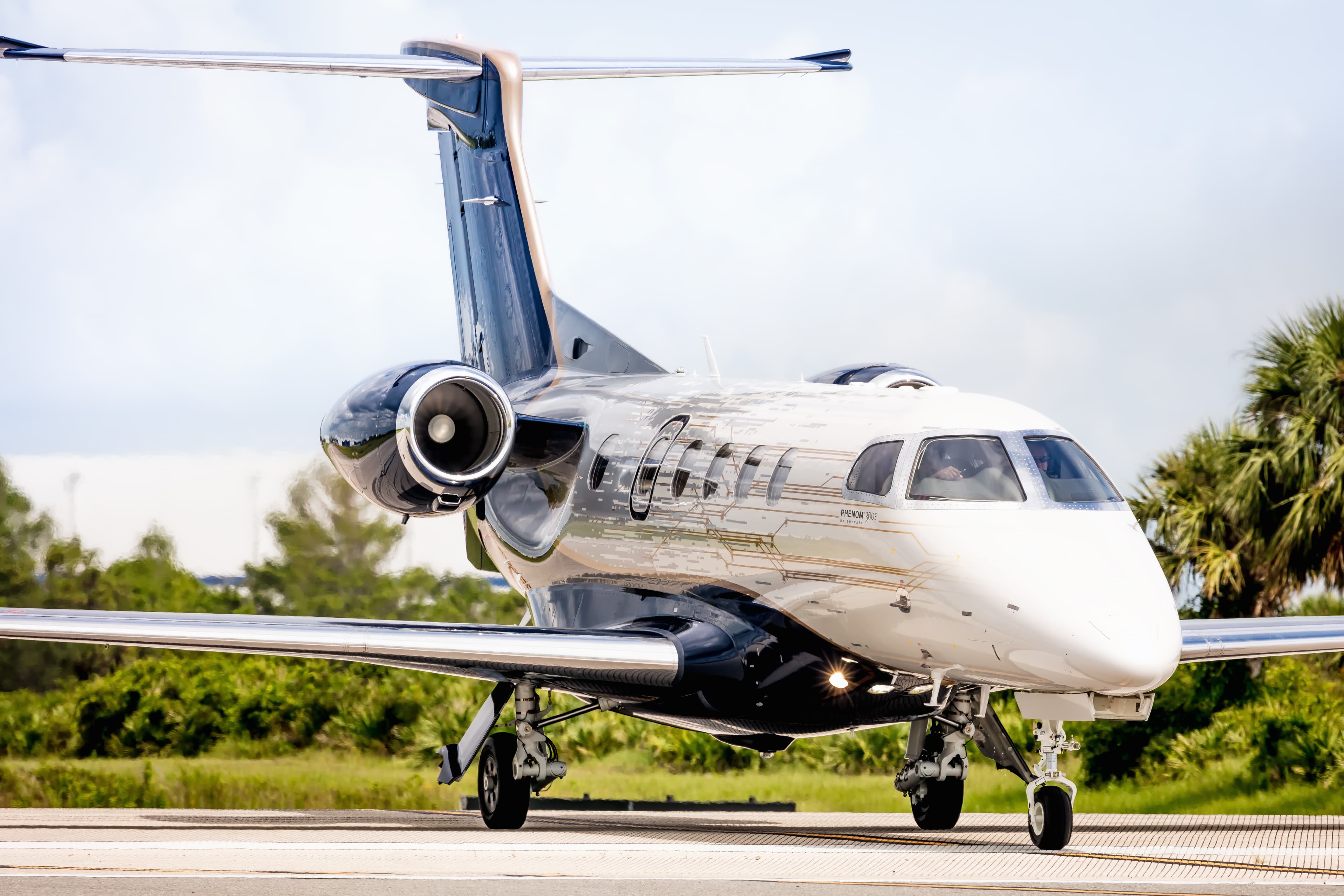 Light jet exterior on the tarmac